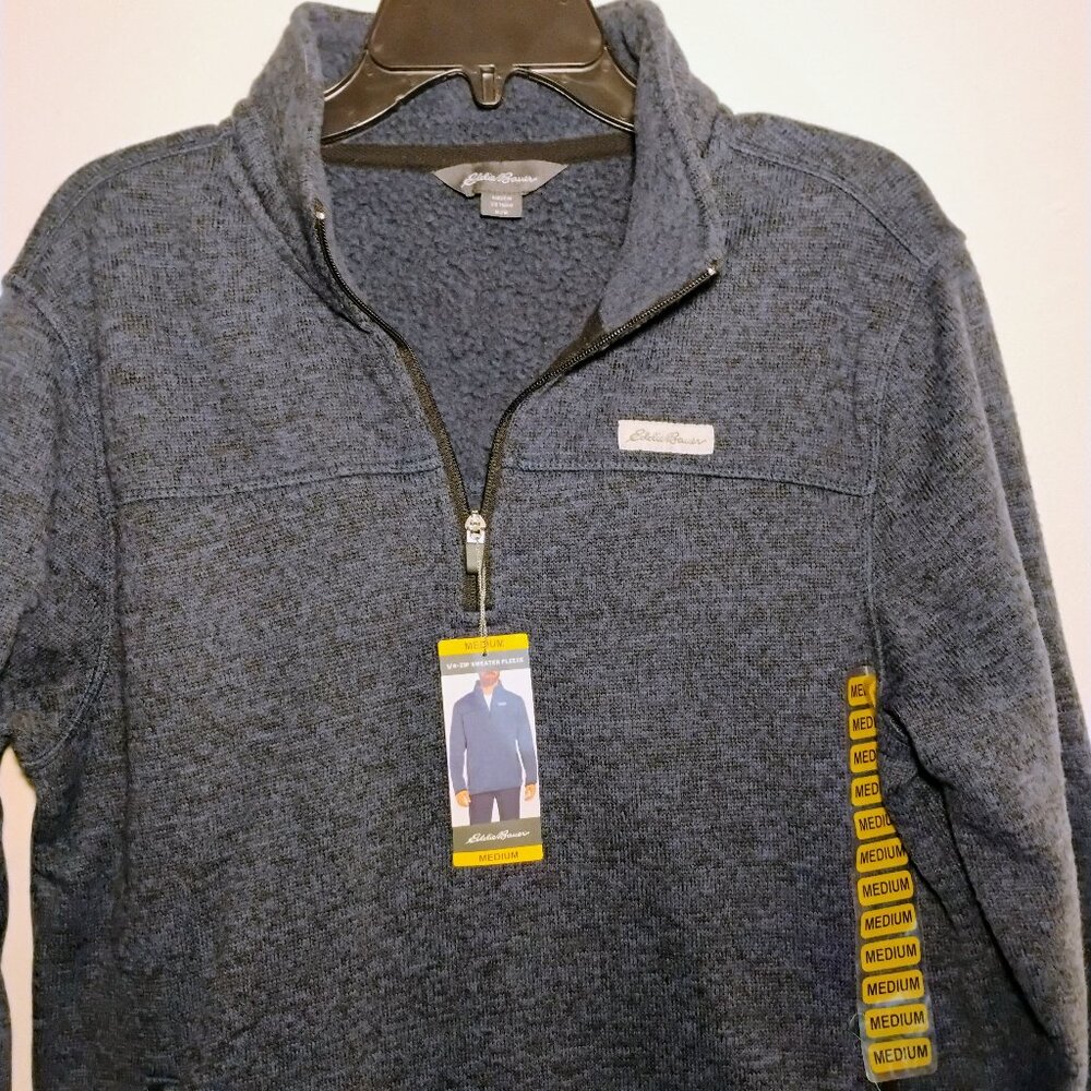 Men's medium Eddie Bauer quarter zip sweater fleece- navy